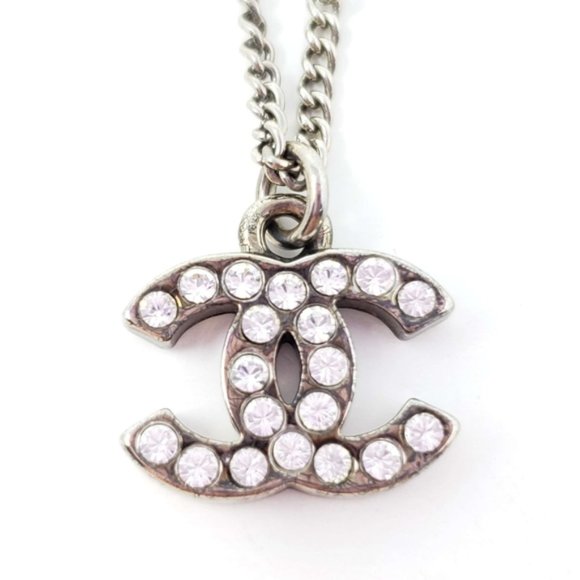 Authentic Chanel CC Necklace Silver Color - Picture 6 of 9